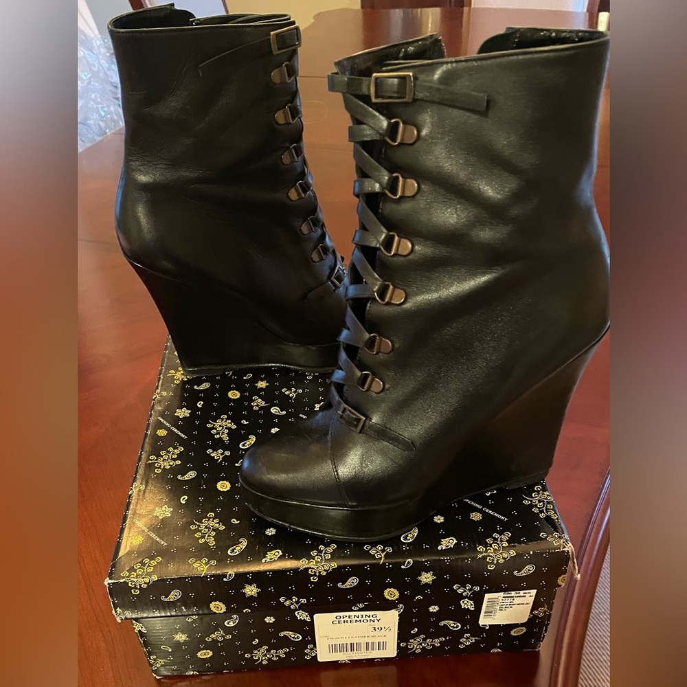 Open Ceremony lace up Wedge Bootie